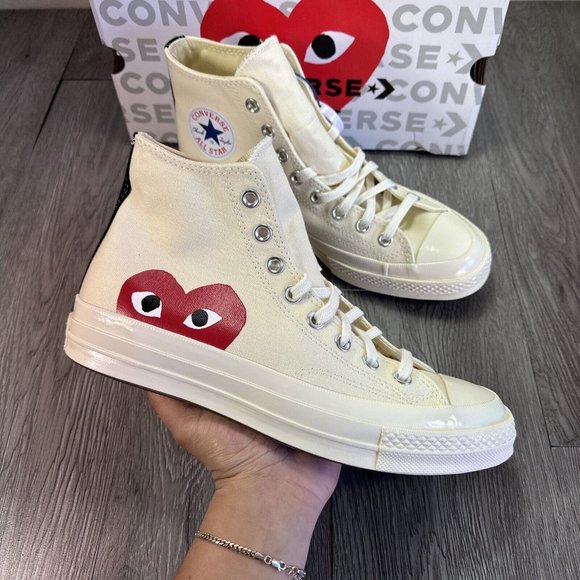 Converse x CDG Chuck Taylor Hi Comme des Garcons PLAY White